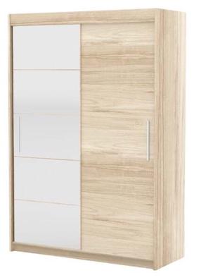 Riidekapp ADRK Esti 150, tamm v./puidu v., 150 cm x 59 cm x 215 cm, peegliga