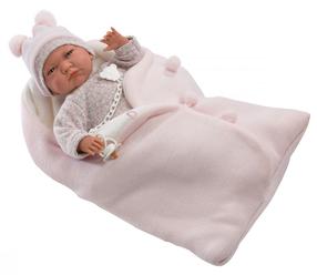 Lelle - jaundzimušais Llorens, 42 cm, rozā krās.