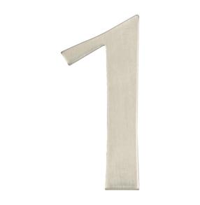 Durų numeris "1" Haushalt SS-1, 6.1 cm x 2.7 cm, nerūdijantysis plienas, nerūdijančiojo plieno sp.