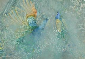 Fototapetas Artgeist Peacocks Dancing, 105 cm x 150 cm