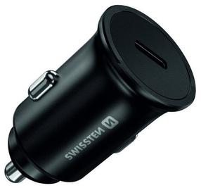 Auto telefona lādētājs Swissten 20118100, USB Type C, melna krās., 45 W
