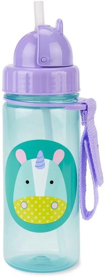 Vaikiška gertuvė Skip Hop Zoo Unicorn, 384.5 ml, 1 m., 6 cm, plastikas, žalia sp./violetinė sp.