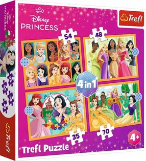 Пазл 4in1 Trefl Disney Princess Fairy Tales Stories 34651, 20.5 см x 28.5 см, 207 шт., многоцветный