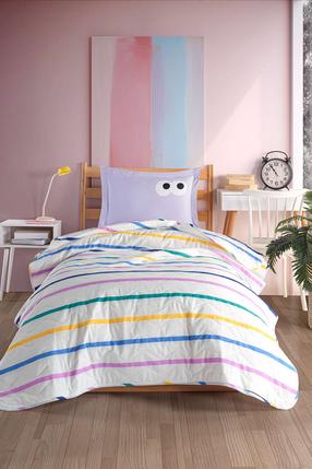 Lovatiesės komplektas, su pagalvių užvalkalais Mijolnir Funny, įvairių spalvų/violetinė sp., 160 cm x 220 cm