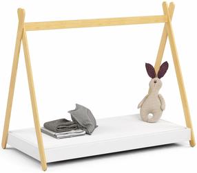 Vaikiška lova viengulė Akord Furniture Factory Gem, ruda/balta, 80 x 160 cm, be patalynės dėžės, su čiužiniu