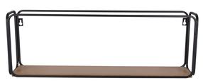 Sieninė lentyna Domoletti, juoda sp./medžio sp., 60 cm x 13 cm x 61.5 cm