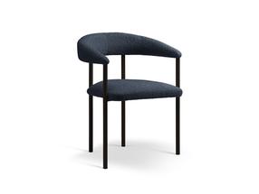 Kėdžių rinkinys Cosmopolitan Design Lea Boucle, matinė, juoda sp./tamsiai mėlyna (navy) sp., 53.5 cm x 56.5 cm x 74 cm, 2 vnt.