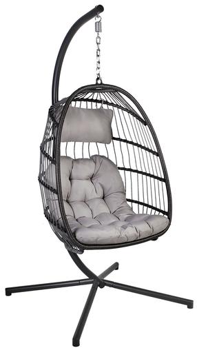 Pakabinamas krėslas Home4you Yoyo, pilkas