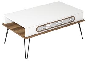 Kavos staliukas Kalune Design Ekol, ruda sp./balta sp., 105 cm x 56 cm x 45.8 cm