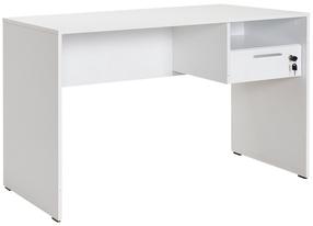 Rakstāmgalds ar atvilktnēm Kalune Design CMS-510-DD-1, 120 cm x 60 cm, 75 cm, balta krās.