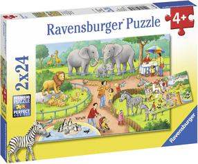 Puzle 2in1 Ravensburger Day in the zoo 078134, 26 cm x 18 cm, 48 gab., daudzkrāsaina