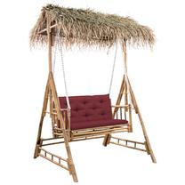 Lauko sūpynės VLX Palm Leaves, bordo sp./ruda sp., 135 cm x 99 cm x 202 cm