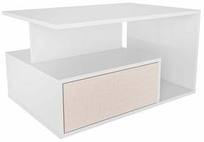 Журнальный столик Kalune Design Mana, белый цв./бежевый цв., 90 см x 60 см x 48.6 см