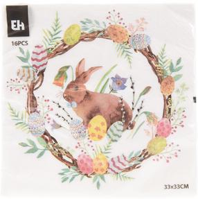Papīra salvetes Easter, 33 cm x 33 cm, (krāsa/dizains tiek izvēlēts nejauši), 16 gab.