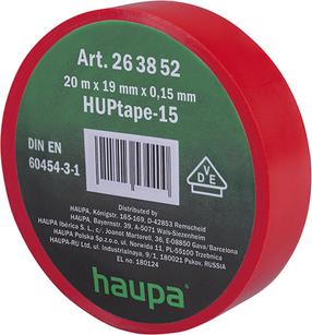 Elektros izoliacinė juosta Haupa HUPtape-15, raudona sp., 20 m