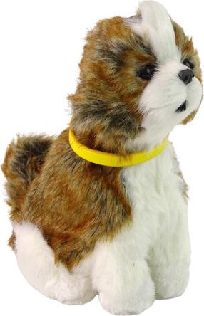 Mänguloom Lean Toys Dog Shitzu 12703, 17 cm, pruun v./valge v.