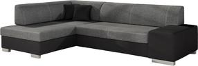 Kampinė sofa Fabio Sawana Soft, juoda sp./tamsiai pilka sp., kairinė, 167 x 268 cm x 73 cm