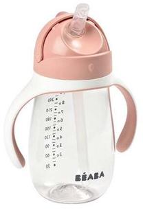 Gertuvė su silikoniniu šiaudeliu Beaba Tritan, 300 ml, 8 mėn., plastikas, rožinė sp.