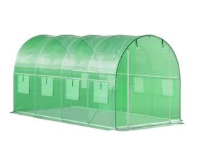 Akendega kaarjas kasvuhoone Bauerkraft G-228, polüetüleen, 4 x 2 m, roheline v.