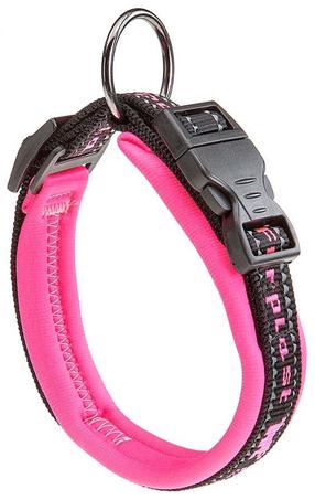 Kaelarihm koertele Ferplast Sport Dog C, must v./roosa v., 250 - 350 mm x 15 mm, 15/35