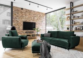 Комплект мебели Megis 3F & 1F & Pouf, комнатные, зеленый цв.