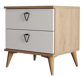 Naktinis staliukas Kalune Design Versa-Ce 3636, ąžuolo/balta, 45 cm x 52 cm x 55.1 cm (pažeista pakuotė)