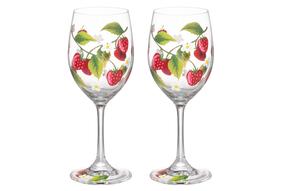 Vyno taurių komplektas 4Living Strawberry, stiklas, 0.35 l, 2 vnt., raudona sp.