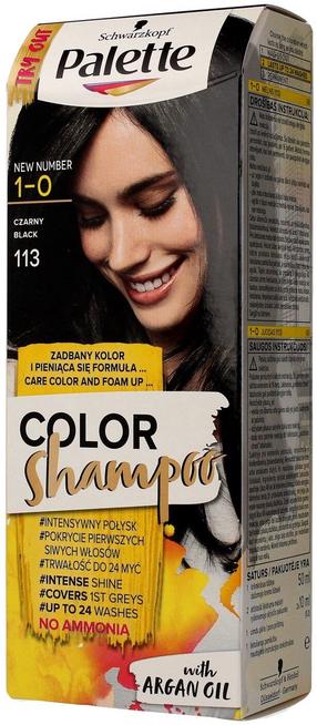 Matu krāsa Schwarzkopf Palette Color Shampoo, melns krās., 1-0 (113), 60 ml