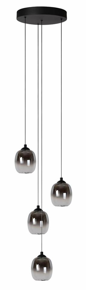 Šviestuvas lubų Lucide Tamino 74419/20/30, LED, 3000 °K, 4 x 5.2 W, sidabro sp./juoda sp. / juoda sp.