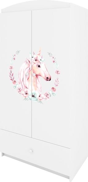 Vaikiška spinta Kocot Kids Babydreams Horse, balta sp., 90 cm x 52 cm x 175.5 cm
