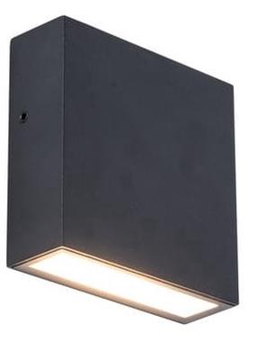 Sieninis lauko šviestuvas Lutec Gemini XF, 9.5W, LED, IP54, tamsiai pilka sp., 11 cm x 11 cm