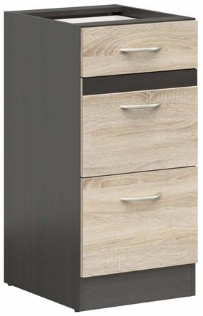 Apatinė virtuvinė spintelė Junona, sonoma ąžuolo sp./wenge sp., 47 cm x 40 cm x 82.5 cm
