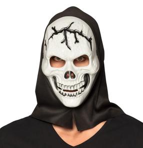 Mask kapuutsiga "Armiline kolju" Boland, valge/must värv