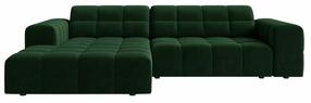 Kampinė sofa Cosmopolitan Design Chicago Bluvel 78, žalio stiklo sp., kairinė, 167 x 234 cm x 78 cm