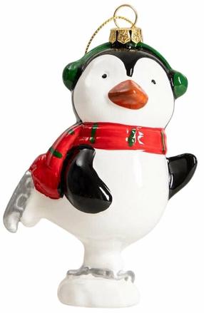 Eglutės žaisliukas Homla Evi Red Pinguin On Skates With Earmuffs, įvairių spalvų, plastikas