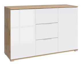Komoda Zele, ąžuolo/balta, 135 cm x 41 cm x 86 cm