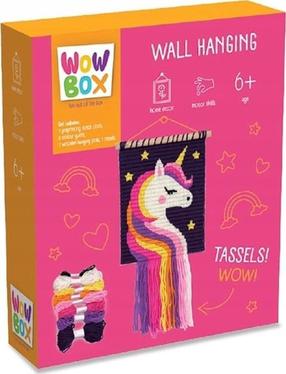 Radošais komplekts, makramē komplekts, vienradzis Tm Toys Wall Hanging, balta krās./dzeltena krās./rozā krās.