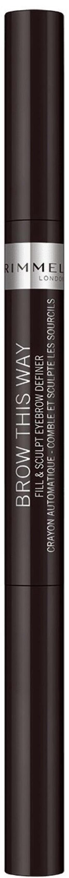 Antakių pieštukas Rimmel London Brow This Way Fill&Sculpt, 0.25 g 04 soft black