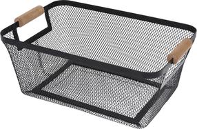 Grozs Storage Solutions, koks/metāls, 35.5 cm x 23 cm, brūna krās./melna krās.