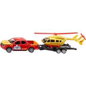 Žaislinių transporto priemonių rinkinys Siku Nissan Navara, 1:50, raudona sp./geltona sp.