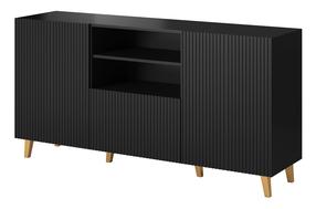 Komoda Cama Meble Pafos, juoda sp., 82 cm x 150 cm x 40 cm