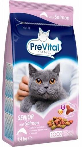 Sausas kačių maistas PreVital Senior Salmon, grūdai, 1.4 kg