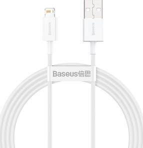 Кабель Baseus CALYS-B02, Lightning/USB, 150 см, белый цв.
