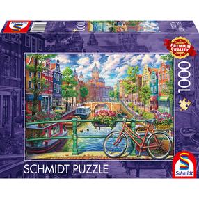 Dėlionė Schmidt Amsterdam Canal Magic, 49.3 cm x 69.3 cm, 1000 vnt., įvairių spalvų