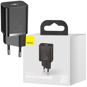 Telefona lādētājs Baseus, USB 3.0 Type-C, melna krās., 20 W
