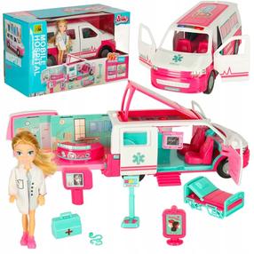 Nukk aksessuaaridega Mobile Hospital, 14 cm, mitmevärviline