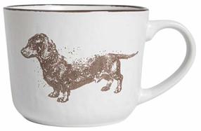 Puodelis Homla Bonti Dachshund, ruda sp./balta sp., 0.4 l