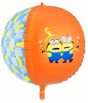 Balons apaļš PartyDeco Minions Ball, zila krās./dzeltena krās./oranža krās.