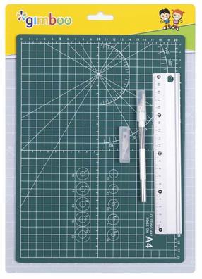 Kilimėlis popieriui pjaustyti, su priedais 11KF19163321, 30 cm x 22 cm, žalia sp.