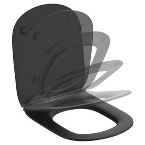 Сиденье для унитаза с крышкой Ideal Standard Tesi, черный цв., 45 см x 37 см